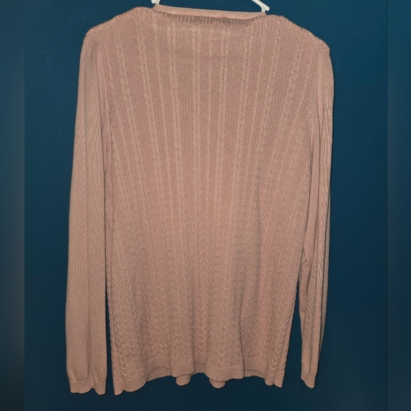 Talbots 1X Cable Knit Pink Longsleeve Sweater - Picture 6 of 8